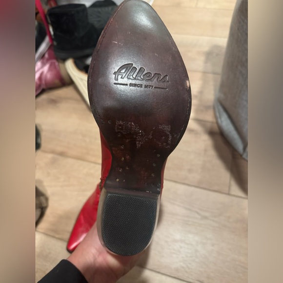 Brand new never worn Red leather Allen booties - Picture 4 of 5
